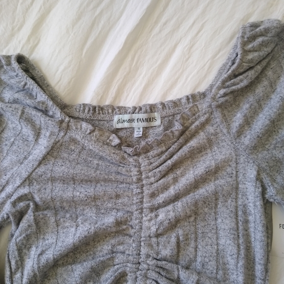 NWT Grey Woven Ruched Dress Size 1X - Picture 5 of 8